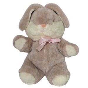 Vintage 1989 Fairview Easter Bunny Rabbit Plush Pink Bow Floppy Ears 17"